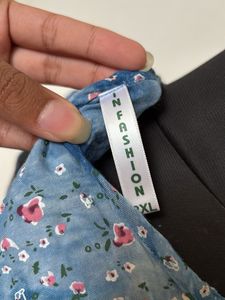 Blue Floral Print Top