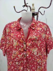 Floral Short Sleeve Button Down