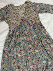 V-neck Anarkali Kurta