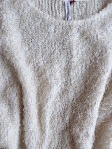 White Fuzzy Knit Sweater