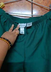 Plus Size Bottle Green Colour pants with pockets