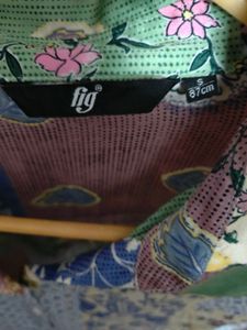 Patchwork Floral Print Button-Down Shirt