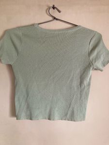 Heart Embroidery Green Top