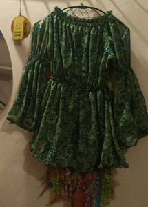 Pair Of Floral Print Peasant Tops For Women