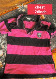 pink blue tshirt with half pant