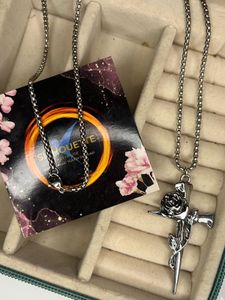 anti-tarnished rose cross necklace