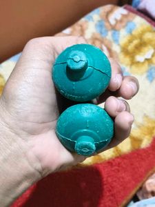 Vintage Green Spinning Tops