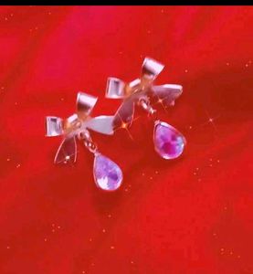 Bow Drop Earrings quantity one piece