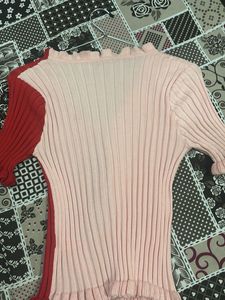 Two-Tone Ruffle Cardigan