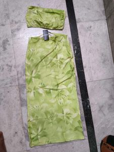 New Green Floral Two-Piece Set(Bargainable)