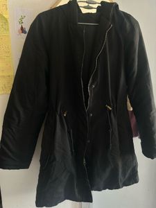 Two Way Parka Jacket With Cinched Waist