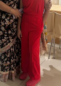 Red Sleeveless Jumpsuit
