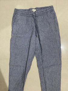 H&amp;M Blue Linen Blend Trousers