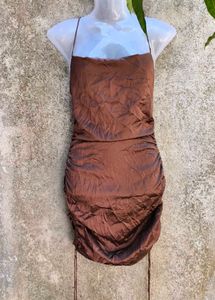 162 GORGEOUS SATIN RUCHED BODYCON