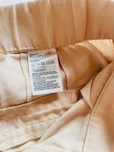 Beige Wide Leg Trousers