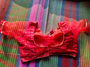 Red Embellished Saree Blouse