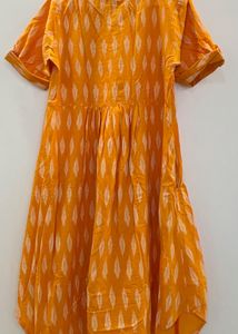 Orange Cotton Dress/Kurta