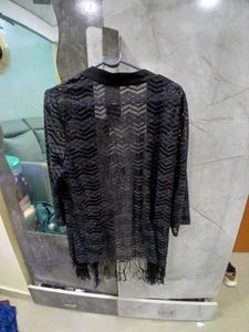 Black Fringe Cardigan