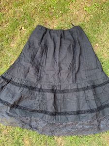 Tiered Black Lace Skirt