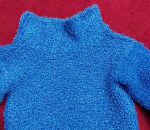 Blue Fuzzy Knit Sweater