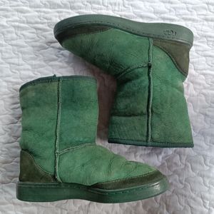Ugg fur top forest green suede boots