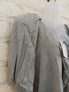 Gray Bow-Front Top