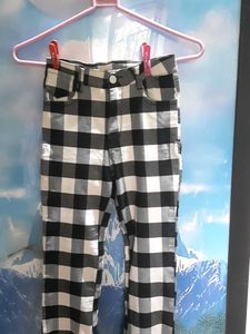 Checked Flare Pants
