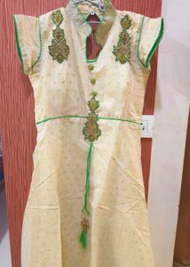 Neon Anarkali Suit With Salwar And Net Dupatta
