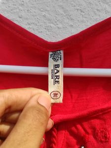 BARE Red Embellished Top