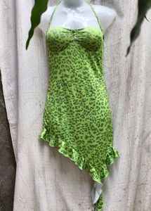 Green Animal Print Dress