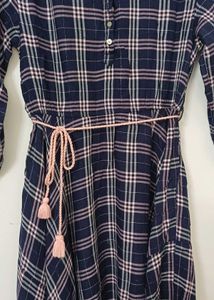 Plaid Dress with Belt