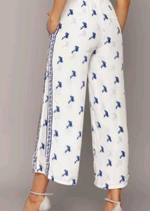 ALLEN SOLLY WOMEN PRINTED FLAIRED TROUSER PARALLEL
