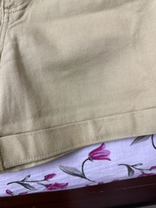 Olive Green Denim Shorts