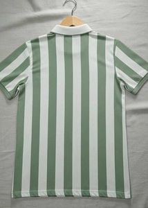 Striped Green &amp; White Polo Shirt