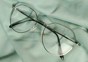 Silver Geometric Frame Glasses