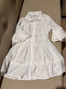 White Ruffled Mini Dress