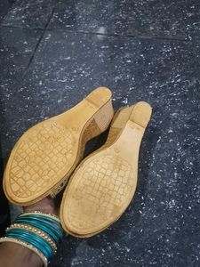 Gold Embellished Indian Slippers