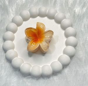 Orange - Flower  Hair Clip &amp; Scrunchie Set