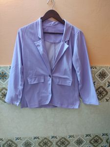 Lavender Co-ords Blazer With Chain Pant Set