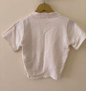 White Lace-Up Detail Top