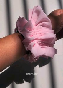 Ruffle Light Pink Scrunchie