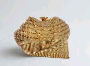 Bridal Gold colour clutch just wow