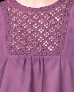 Purple Sheer Sleeve Top