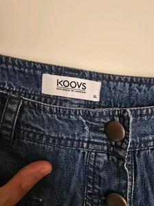 Denim Button-Front Skirt