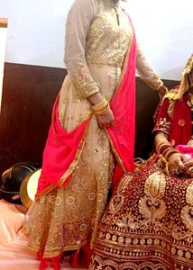 Long Front Cut Gown With Skirt,Dupatta