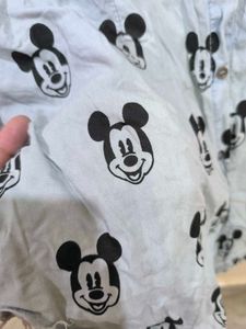Denim Disney Mickey Mouse Shirt For Girls