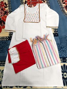 Women Kurti Pant Dupatta 3 Piece Set Xl