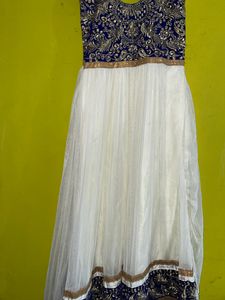 White and blue Net Dress