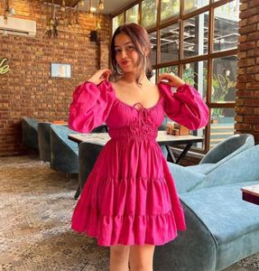 Pink Tiered Mini Dress