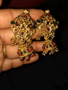 Golden Jhumka Earrings